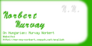 norbert murvay business card